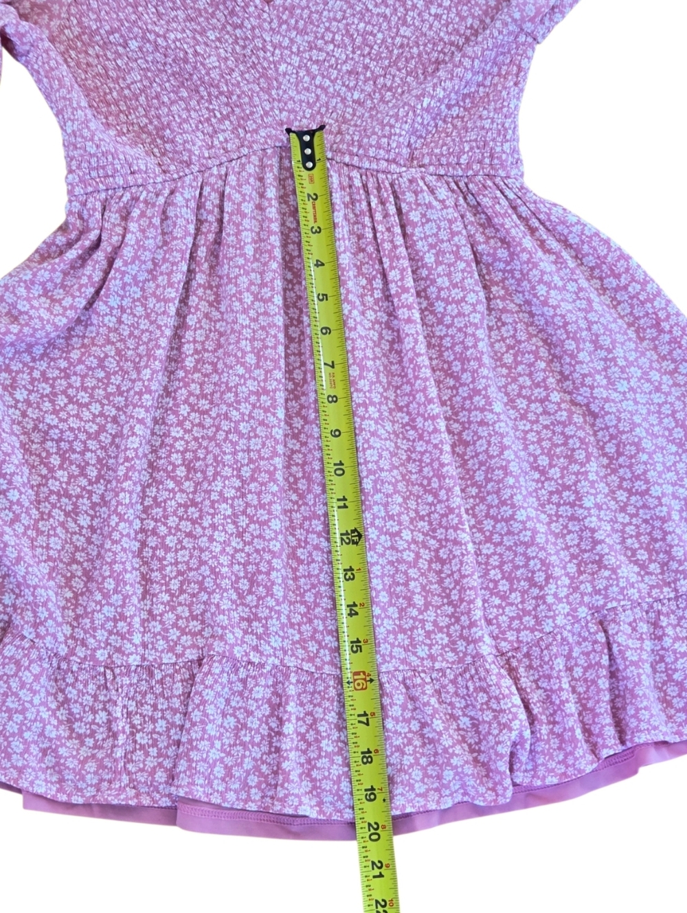 IN LOOM Ditsy Floral Mini Dress FLUTTER SLEEVE Smocked Bodice Lined M by In Loom - Picture 15 of 16